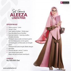 Gamis Syari AULIA FASHION - ALEEZA Linen PINK