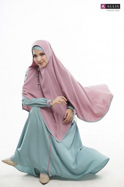 Gamis Aulia Set Syari Terbaru 2020 - HAURA MINT PINK