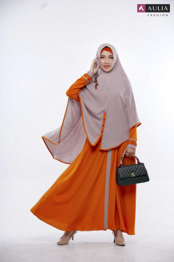 Gamis Set Khimar AULIA FASHION - CEYSA MANGO LATTE